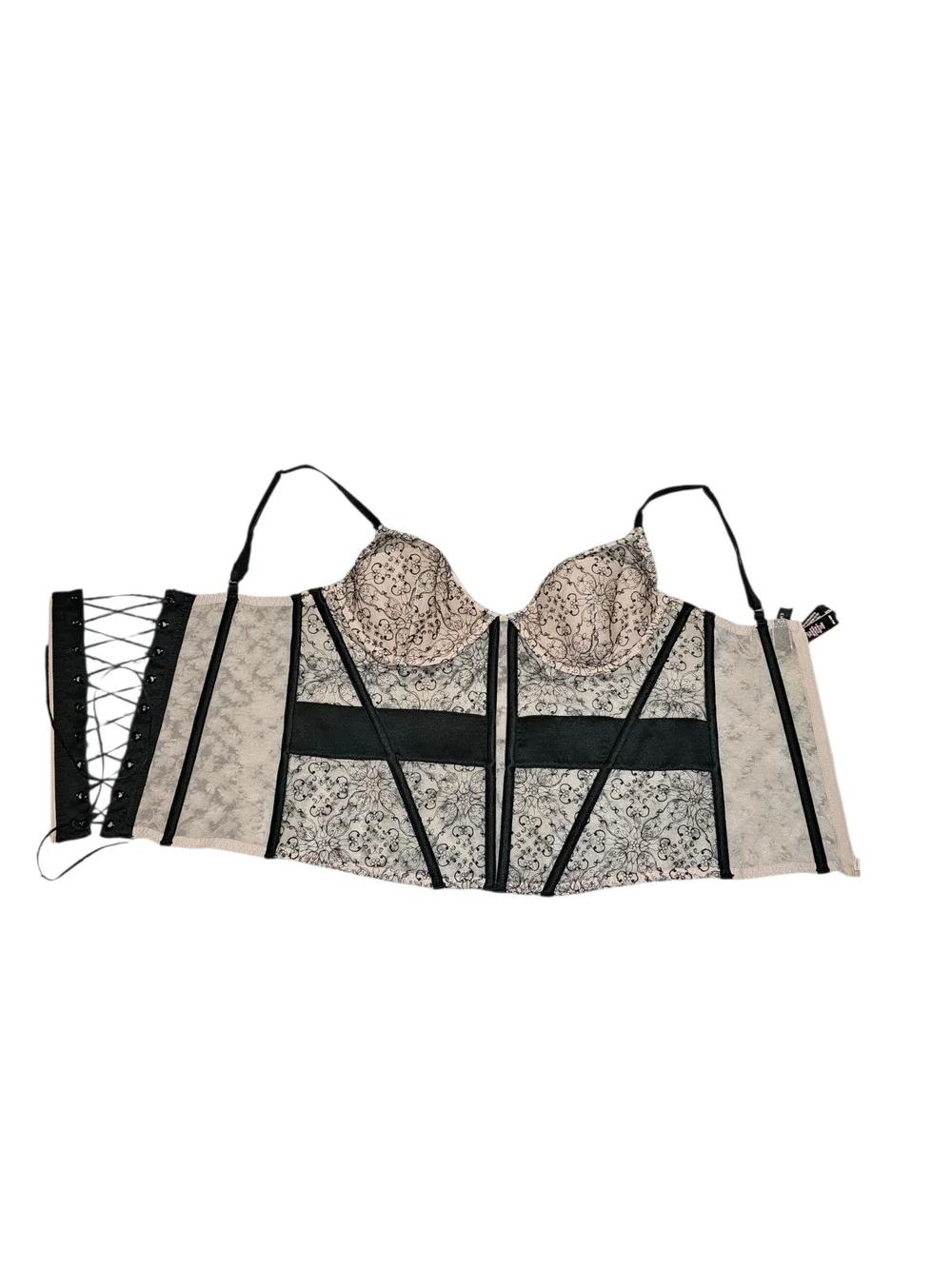 Victoria's Secret Black and Cream Lace Bustier
